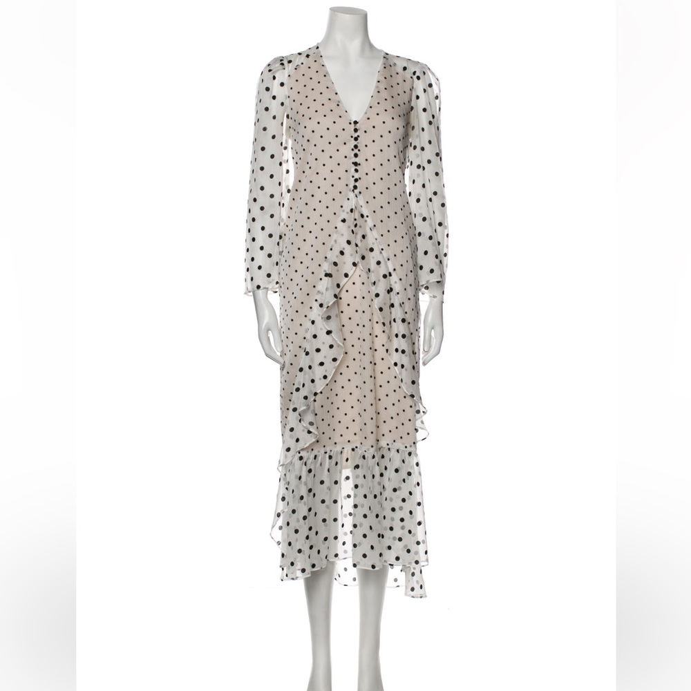 Elliatt black and white polka dot sheer dress